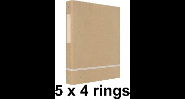 5 x Ringband Oxford Touareg - A4 - naturel - 4 ringen 25mm
