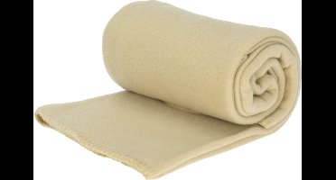 H&S Collection Fleece deken - polyester - creme wit - 125 x 150 cm - 125 x 150 cm