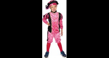 Pieten pak velours Roze/Zwart kind Maat 176