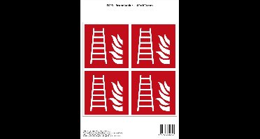 Pictogram sticker F003 - Brandladder - 100x100mm - 4 stickers op 1 vel