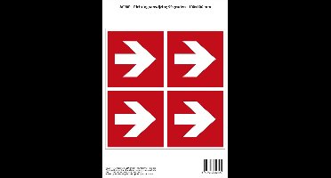 Pictogram sticker A090R - Richtingaanwijzing 90 graden - 100x100mm - 4 stickers op 1 vel