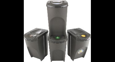 Prosperplast Sortibox scheidingsbakken set 4x35L - Grijs
