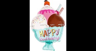 Folie Ballon happy birthday taart, verjaardags-ballon 50cm