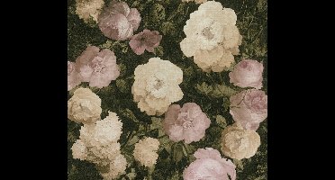 GROTE BLOEMEN BEHANG | Botanisch - zwart groen roze - A.S. Création History of Art