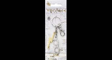 The Carat Shop Harry Potter Keychain Lightening Bolt & Glasses (silver plated) Keyrings