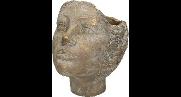 Wants&Needs Bloempot Face Concrete Goud 19 X 15 X 19