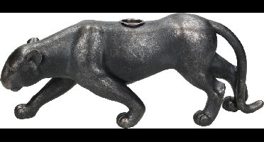 Wants&Needs - Kandelaar - Panter - Luipaard - Polyresin - Zwart - 31 X 6.5 X 12.5cm