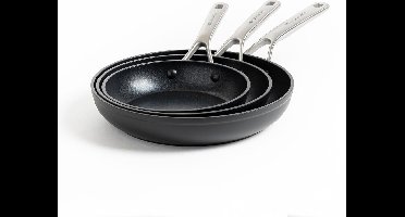 KitchenAid Hard geanodiseerd aluminium koekenpannenset ø20+24+28cm - zwart - inductie