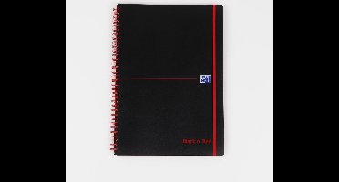 Oxford Black n' Red - Notitieboek - A4 - Geruit - 90g - Softcover - Zwart