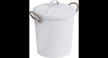 Afvalemmer mat wit 6 l / prullenbak