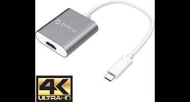 Orico USB-C naar 4K HDMI adapter Ultra HD - Aluminium - Grijs