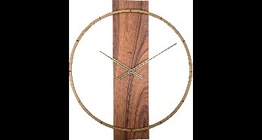 NeXtime Carl – Wandklok – 50.8 × 58.2 × 4.3 cm – Hout/Staal – Bruin