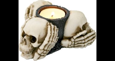 Nemesis Now Theelichthouder Three Wise Skulls Creme