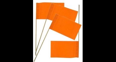Vlaggetje papier op stok oranje per 50 stuks