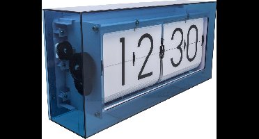 NeXtime Big Flip Clear – Tafelklok – 36 cm – Acryl – Blauw
