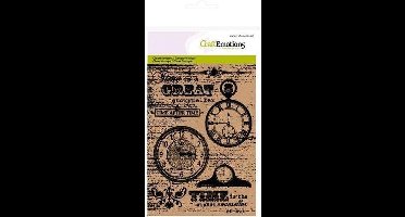 CraftEmotions stempel A6 - achtergrond klokken