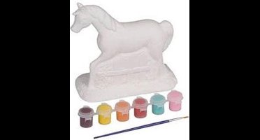 Eddy Toys Verfset beschilder je paard 8 delig wit