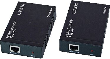 LINDY C6 HDMI 2.0 Extender - Video-/audio-/infrarooduitbreider - HDBaseT - maximaal 70 m
