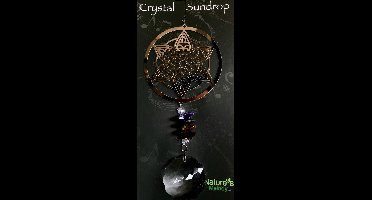 Nature's Melody Spinner COSMO HANGER Mandala 9.5cm  MET  CRYSTAL SUNDROP kristal glas eronder 45CM De lengte is gemeten van de ophangdraad tot en met de onderkant van het glas.