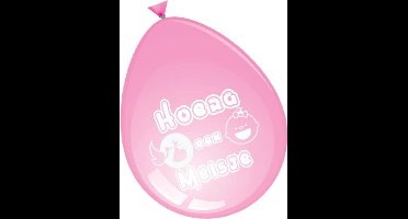 Ballonnen 30cm Hoera Meisje (8 stuks)