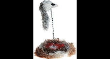 Flamingo - Kattenspeelgoed Muis Op Veer - Multicolor - 14 x 14 x 26 cm