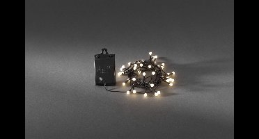 Konstsmide - LED snoer cherry op batt timer 40x - warmwit