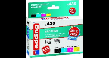 Edding Inktcartridge vervangt Brother LC-1240BK, LC-1240C, LC-1240M, LC-1240Y Compatibel Combipack Kleur EDD-439 18-439