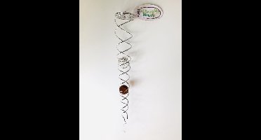 Nature's Melody  Spinner Wind Spinner Kristal staart 50cm met Amber kl. glazen kogel van 4cm & facet geslepen glazen kogel van 5cm ,wind vanger, Twister , spiraal Feng Shui
