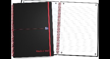 Oxford Black n' Red - Notitieboek - A5 - Gelijnd - 90g - Softcover - Zwart