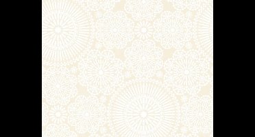 GRAFISCHE BLOEMEN BEHANG - Beige Creme Wit - AS Creation COZZ