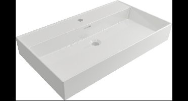 Plieger Kansas Wastafel - 80 cm x 45 cm - Met Kraangat - Wit