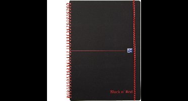 Oxford Black n' Red - Notitieboek - A4 - Gelijnd - 90g - Softcover - Zwart