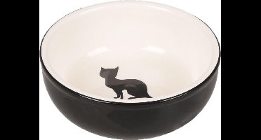 Flamingo - Katten eet-en drinkbak Nala - Zwart/wit - 13 x 13 x 4.5 cm