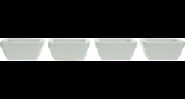 Cosy & Trendy Mini Boterschaal - 5.2 cm x 6.8 cm x 3.1 cm - Wit - Set-4