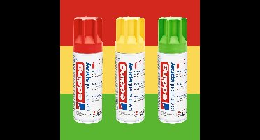 edding 5200 permanent spray - Limburgse carnavals vlag kleuren set - de Limburgse carnavalsvlag maken op bijna alle oppervlaktes en ondergronden - direct dekkend – 0,7-1 m2 oppervlak - carnaval versieren - lakspray, acrylspray, verfspray