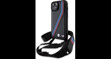 BMW Backcase hoesje geschikt voor iPhone 15/14/13 - Effen Zwart - Kunstleer