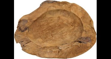 Decoratieve Schaal Teakhout ca. 40–45 cm – Fruitschaal – Onbehandeld Teak
