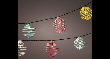 Lumineo lichtsnoer (solar,10 metalen lampionnen) - Tuinverlichting op zonne-energie - Solar LED 2.7 Meter lijn