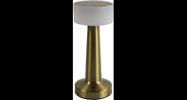 Countryfield | Tafellamp Oplaadbaar – Draadloos en dimbaar – Moderne touch lamp – Touchlamp - Nachtlamp Slaapkamer – 21 cm – Goud en Wit