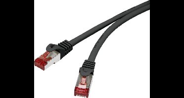 Renkforce RF-4979742 RJ45 Netwerkkabel, patchkabel CAT 6 S/FTP 3.00 m Zwart Snagless, Vergulde steekcontacten, Vlambest