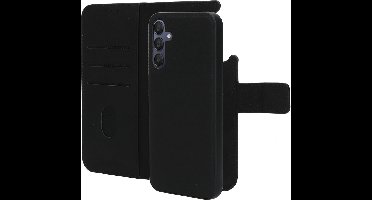 Mobiparts hoesje geschikt voor Samsung Galaxy A15 - Wallet 2-in-1 Boekhoesje - MagSafe - Echt Leder - Uitneembare Case - Sterke Magneet Sluiting - Contactloos betalen - Zwart