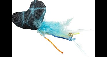 Duvoplus - Speelgoed Voor Dieren - Kat - Flash Hart Met Veren 16,5x7x3cm Blauw/groen - 1st