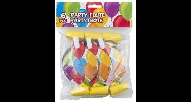 Lifetime Feestfluitjes - Multicolor - 13 cm - Set van 6