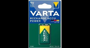 VARTA Recharge Accu 9V Batterij 200mAh NiMH Oplaadbaar Ready2Use - 1 stuks