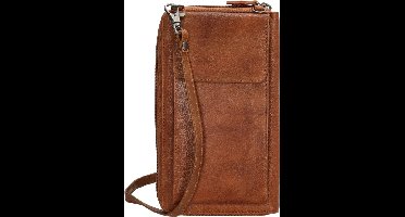 Beagles Maspalomas Crossbody Telefoontasje met Voorvak Premium Leatherlook - Leren Dames Tas - Cognac