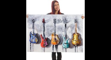 Handgeschilderde Olieverf schilderij Gitaar