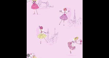 Dutch Wallcoverings Kinderbehang - Papierbehang - Vintage Fairies - Lila