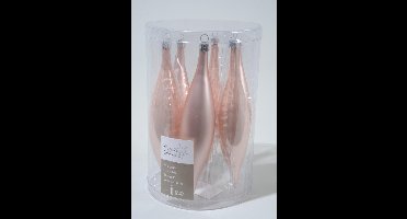 2 stuks 6 kerstpegels poeder roze emaille