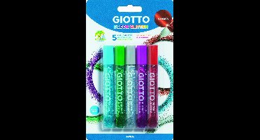 Giotto Blister 5 glitter glue 10,5ml ""Strass""