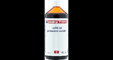 edding T1000 navulinkt voor permanent markers - kleur: rood - grote fles - 1000ml